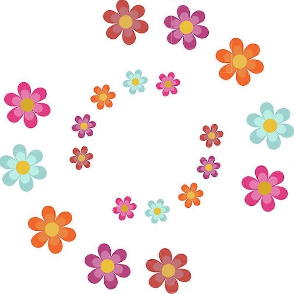 20 stycken halkskyddande badkarsdekaler, 10 stora och 10 små, blomformade säkerhetshalkskyddsdekaler, självhäftande badrumsdekaler, ljusa färger