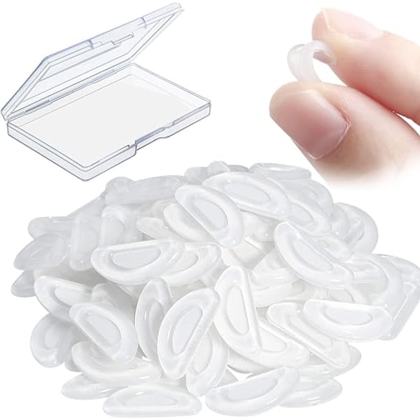 24 Pairs Adhesive Glasses Nose Pads,D Shape Non-Slip Silicone Eyeglasses Pads,Adhesive Nose Pads Glasses Nose Pad for Glasses,15mm (Transparent)