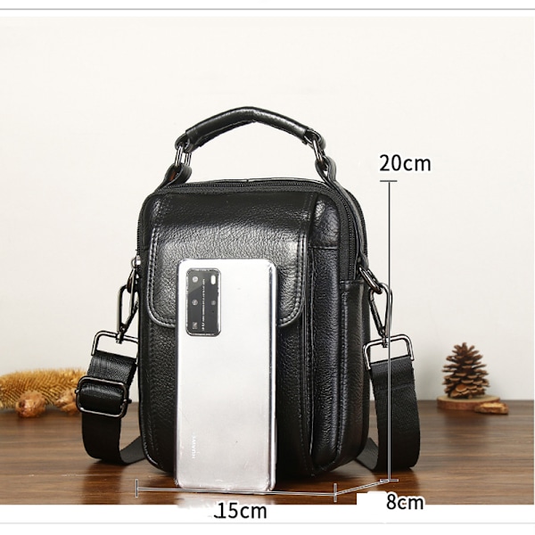 Herr Crossbody Väskor Läder Messenger Bag Liten Herr Handväskor Crossbody Axelväska Herr Crossbody Väska för Business Messenger Bag för Fritid