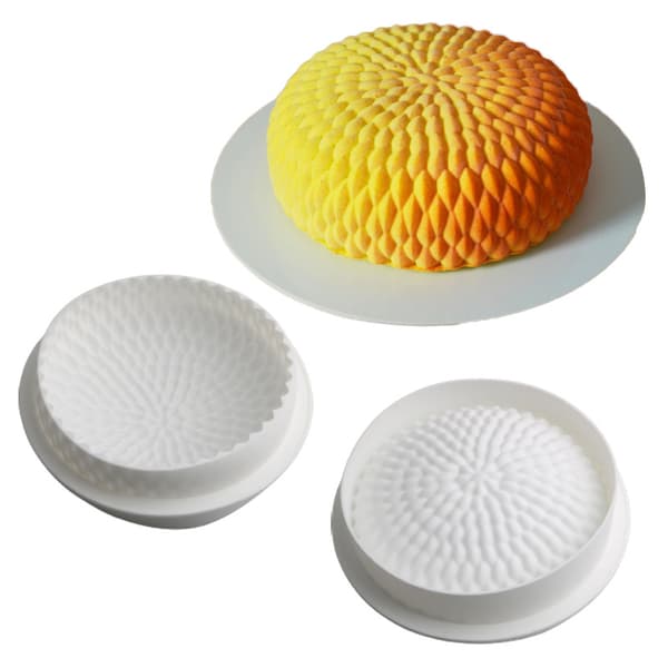 Lysegrå silikoneform, ø220 H 70 MM Rund futon mousse kageform