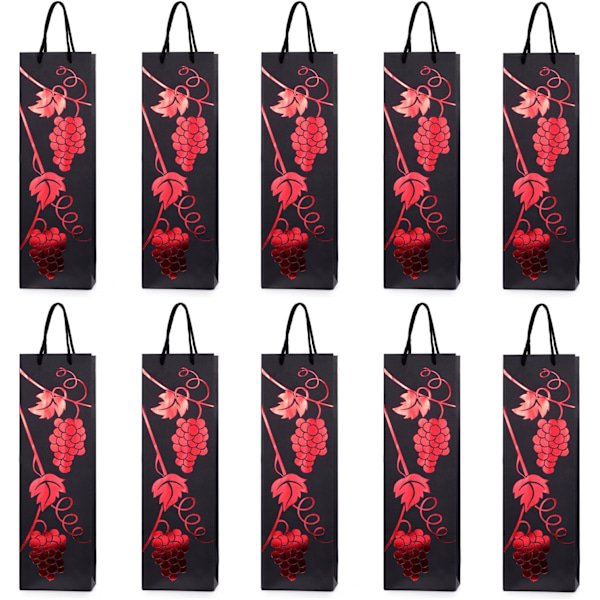 10 flaskor presentpåsar för vin, prosecco och champagne 40 x 12 x 9 cm - röd vin - rött vin