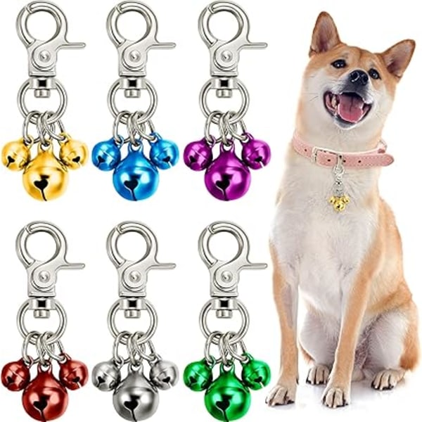 12 Pieces Pet Bells for Collars Keychains Dog Bell Collars Dog Bell Charms Dog Bell Pendant