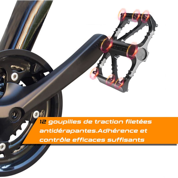 Cykelpedaler, Universelle MTB Pedal Mountain Bike Pedaler Holdbare og Skridsikre Brede Platforme til 9/16\" Mountain Bike BMX Foldbar Landevejscykel Cykeltilbehør