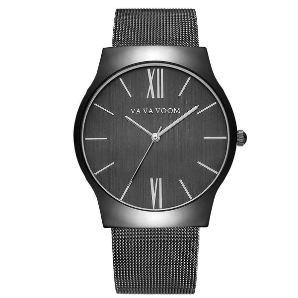 VA VA VOOM 8001 Män Business Quartz Watch Armband i rostfritt stål Stor Casual