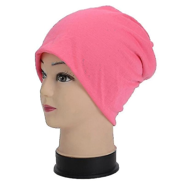 Enkel Trendig Andas Cool Solid Pile Headgear Stickad Hatt, Hip-hop Cap（Rosa）