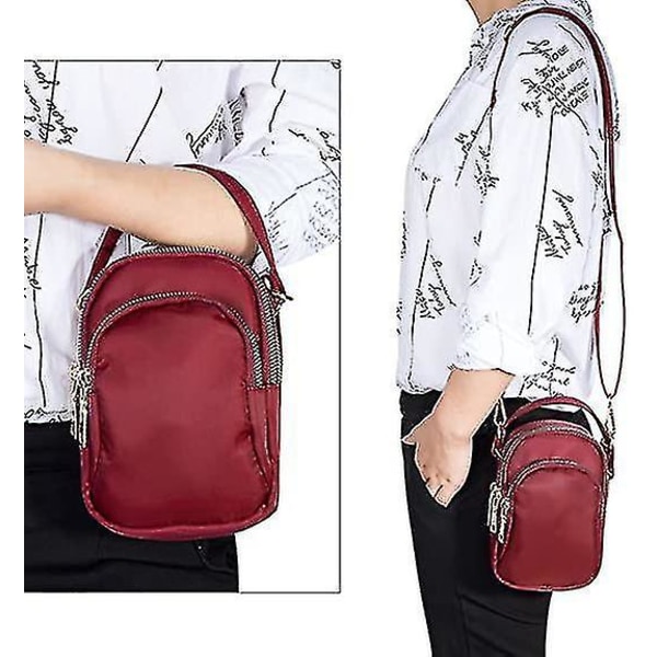 Kvinnor Vattentät Nylon Små Crossbody-väskor Mobilväska Smartphone-plånbok med Handy Carry