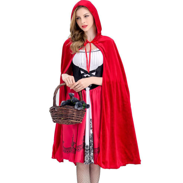 Halloween Cosplay Rödluvan Kostym red L M