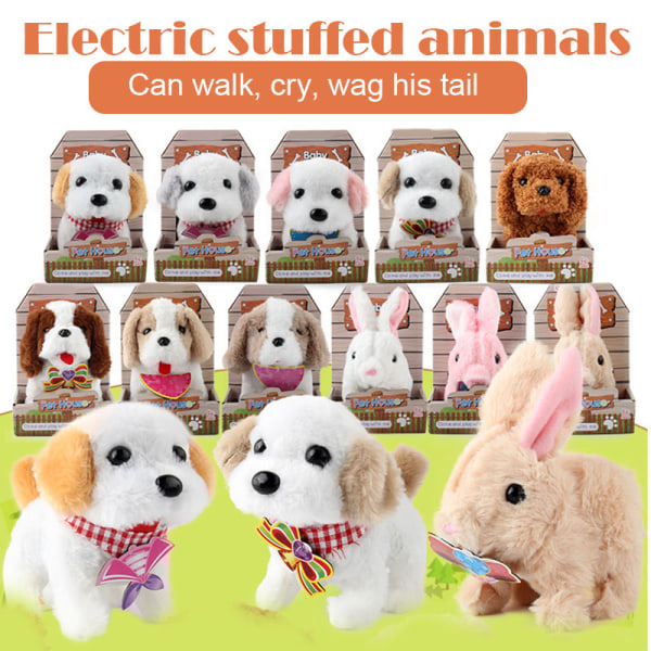 Barn Elektrisk leksak Hund/kanin Plyschleksak Bark Walking Intelligent  robotleksak Brown Labrador Brown Corgi 779a | Brown Corgi | Fyndiq