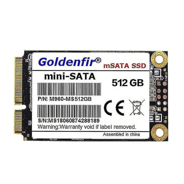 Goldenfir 1,8 tum Mini SATA Solid State Drive, Flash-arkitektur: TLC, Kapacitet: 512GB