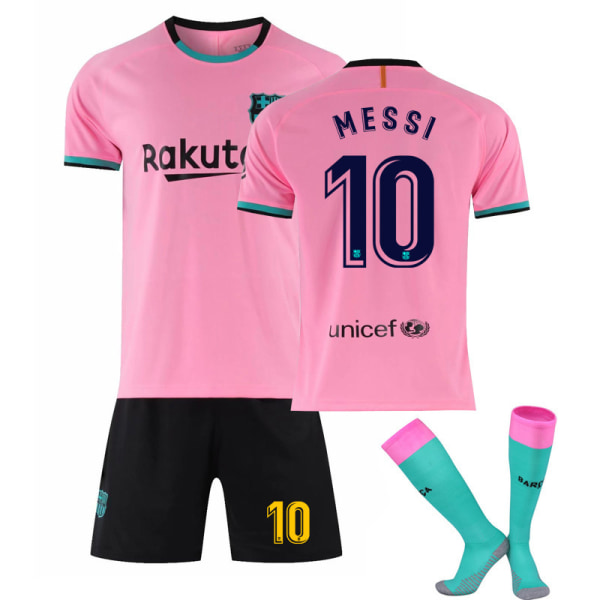 Barcelona Pink Away fotbollströja set nr 10 med strumpor 28