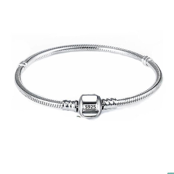 S925 Fit Diy Bead Solid Silver Chain Charm Armband (19cm)