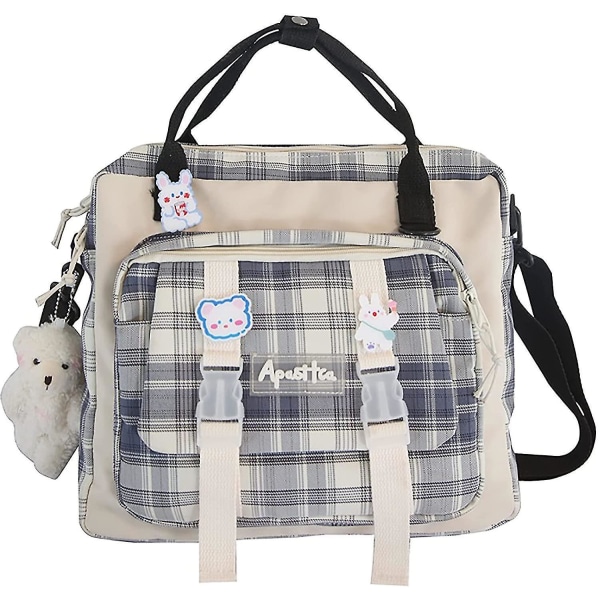 Kawaii Ryggsäck Med Bear Plysch Pin, Estetisk Ryggsäck Japansk Skol Handväska Ita Bag