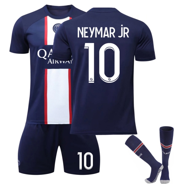 10# Neymar Jr 2022-2023 Paris fotbollströja set för barn/ungdomar 24(130-140CM) 28(150-160CM)