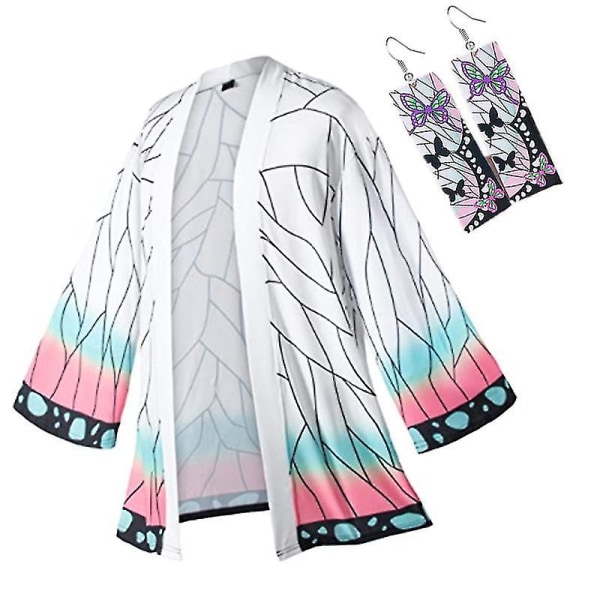 Demon Slayer Kimetsu No Yaiba Haori Kimono Cosplay Costume Agatsuma Zenitsu Kochou Shinobu Summer Co