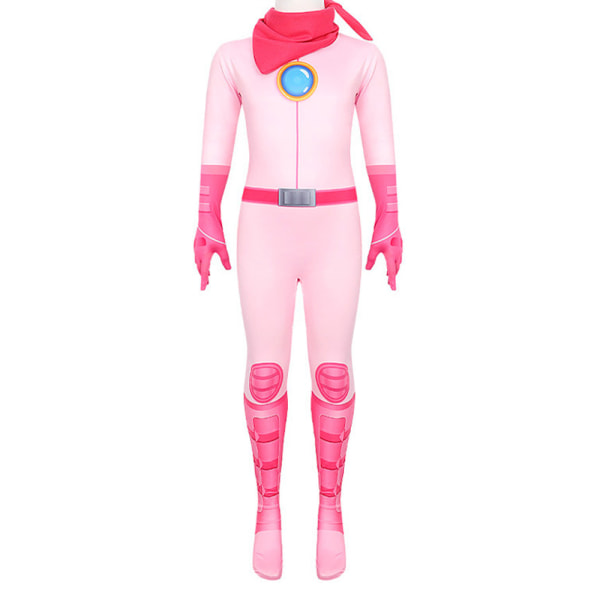 Princess Peach Cosplay Barn Jumpsuit Kostym Bodysuit Rollspel 110cm 130cm