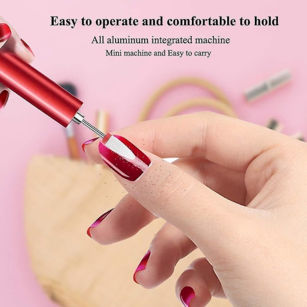 Uppladdningsbar trådlös spikborr med ledljus, sladdlösa akryl nagelverktyg, professionell bärbar E