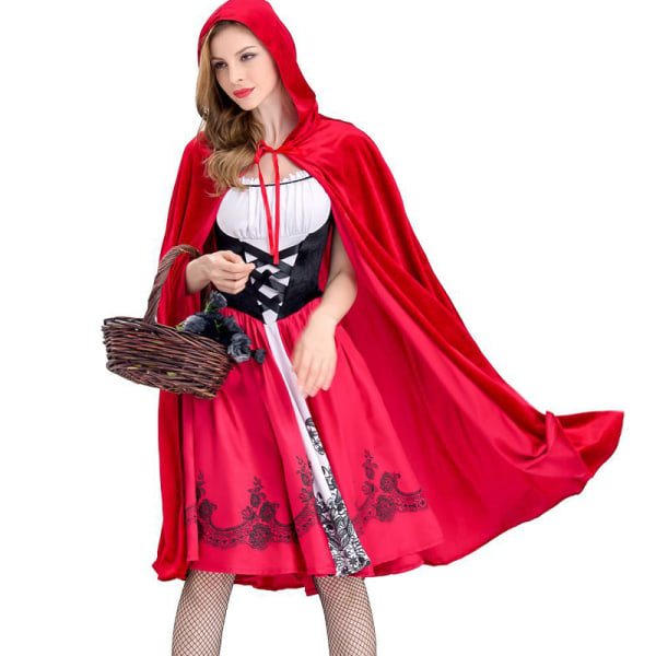 Halloween Cosplay Rödluvan Kostym red L L