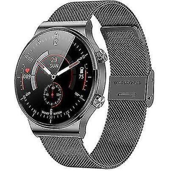 Smart Watch Trådlös laddning Vridknapp BT Call 1,3 tum 360 * 360 Smart Watch Herr (svart)