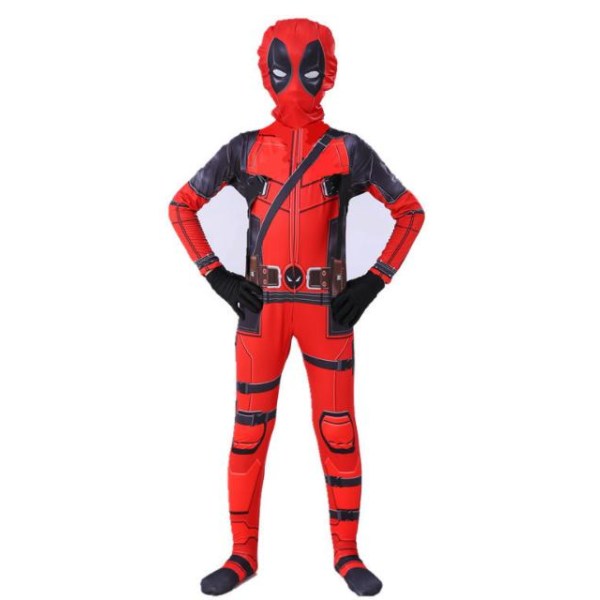 Kids Boys Deadpool Fancy Dress Party Jumpsuit Cosplay Kostym 120cm 110cm