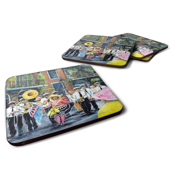 Set med 4 French Quarter Frolic Foam Coasters Set om 4