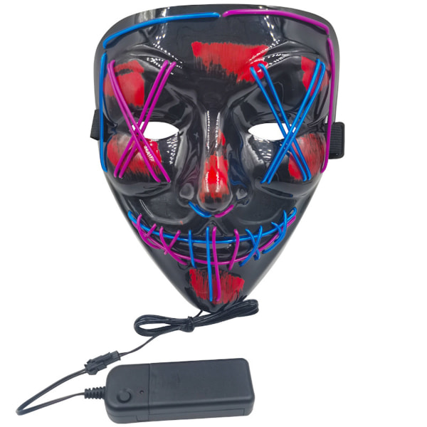 LED Ghost Mask Mask Cosplay Kostymrekvisita för Halloweenfest