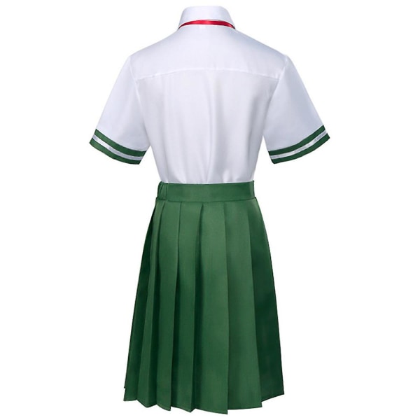 Anime Suzume No Tojimari Iwado Suzume Cosplay Kostym JK Uniform för kvinnor Klänning Skjorta Kjol Grön Halloween Carnival kläder A2 one size XL B1 S