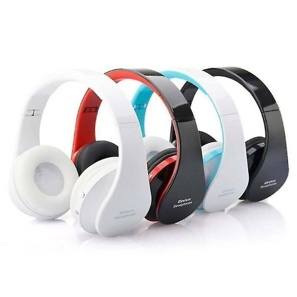 (Svart) Vikbara trådlösa Bluetooth Over-Ear-hörlurar Nedsänkt Pad Headset Laddningsbart
