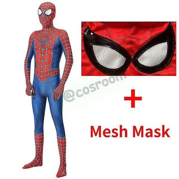 Spiderman Tobey Maguire Kostym Röd Raimi Cosplay Superhjälte Jumpsuit Halloween Kostym Carnival Del