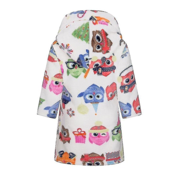 Barn Morgonrock Pojkar Flickor Luvtröja Morgonrock Tecknad Djur Dinosaurie Sovkläder Toddler Mjuk pyjamas Owl