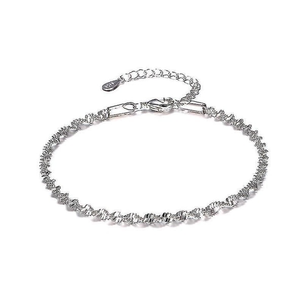 Smidigt utsökt trendigt Spiral Wave Twisted Grain Armband (SILVER)