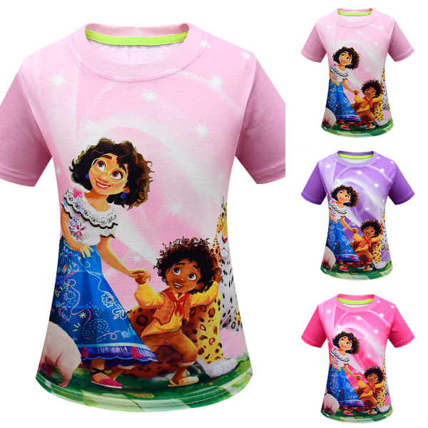 Encanto Mirabel T-shirt Cosplay Girls Kortärmade T-shirts Pink 3-4 Years Pink 7-8 Years