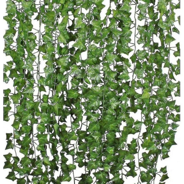 12/24 trådar konstgjord murgröna blad växter vinstockar, för hem kök trädgård kontor bröllop väggdekor, 8