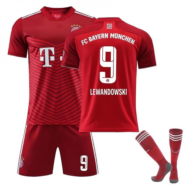 Lewandowski #9 Fc Bayern München T-shirts Jersey Set Barn Vuxen S(165-170CM)