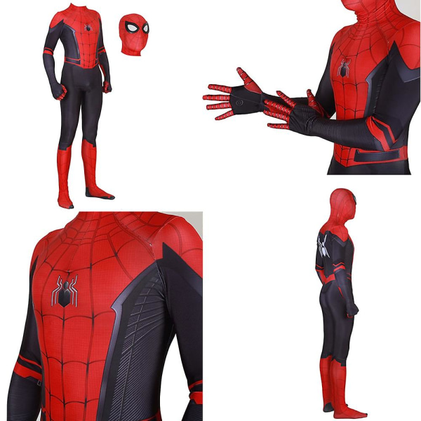 Superhjälte Spiderman Kostym Halloween Cosplay Kostymer Barn 170 cm