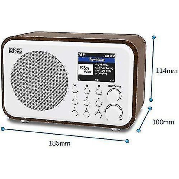 Ocean Digital Portable Dab + / Dab / Fm digitalradio med uppladdningsbart batteri, vit