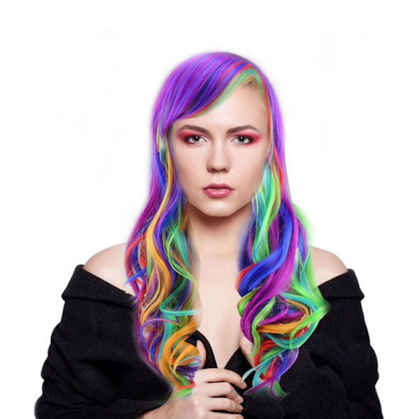 Multi dam 80 cm långa lockiga peruker Cosplay Kostym Hår Anime | Fyndiq