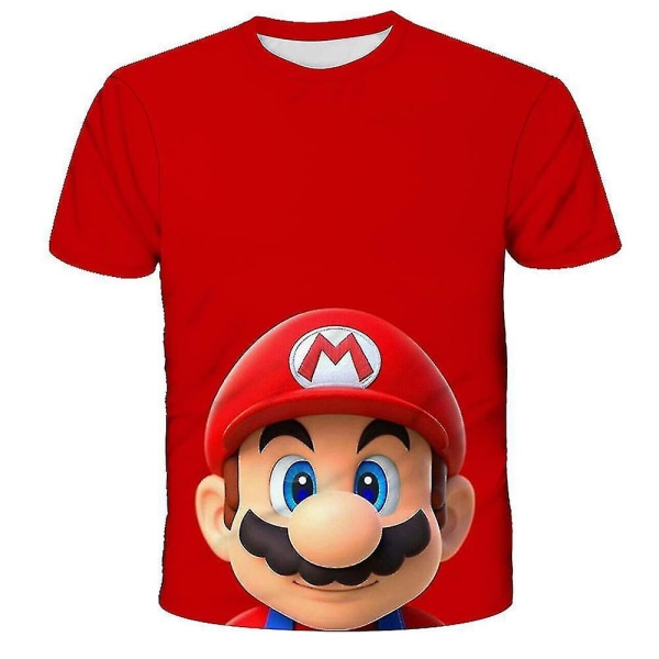 5-10 år Barn Pojkar Super Mario T-shirt sommarkortärmade toppar B