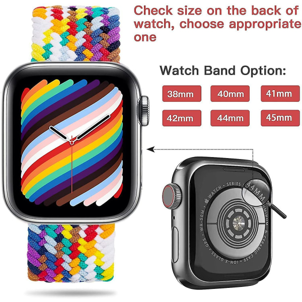 Stretchiga nylon som är kompatibla med Apple Watch Band 42 mm 44 mm 45 mm , 2 förpackningar