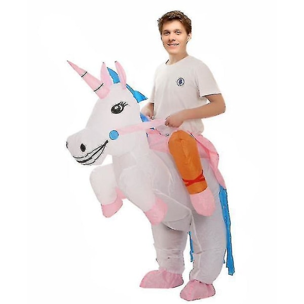 Uppblåsbar Unicorn Kostym Horn Häst Fancy Dress Cosplay Kostymer Dam Herr Vuxen