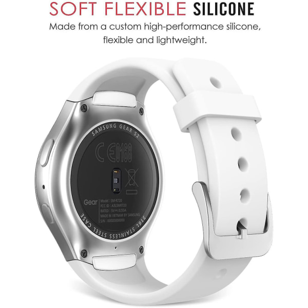 Watch kompatibelt med Gear S2, mjuk silikonersättning för sportband Fit Gear S2 (sm-r720 / Sm-r
