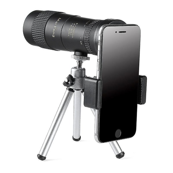 MAIFENG 8-40x40 utomhus portabel zoom monokulär HD-optik BAK4 Day Night Vision Telescope+Stativ+Phon