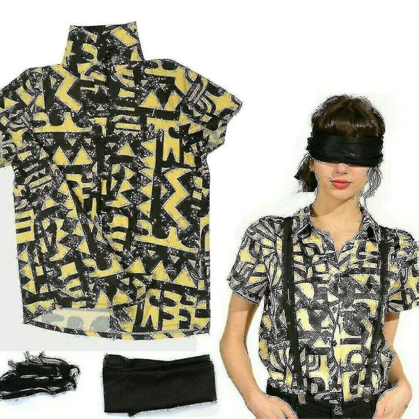 Girls Stranger Things 3 Cosplay Shirt Straps Blindfold-r M XS