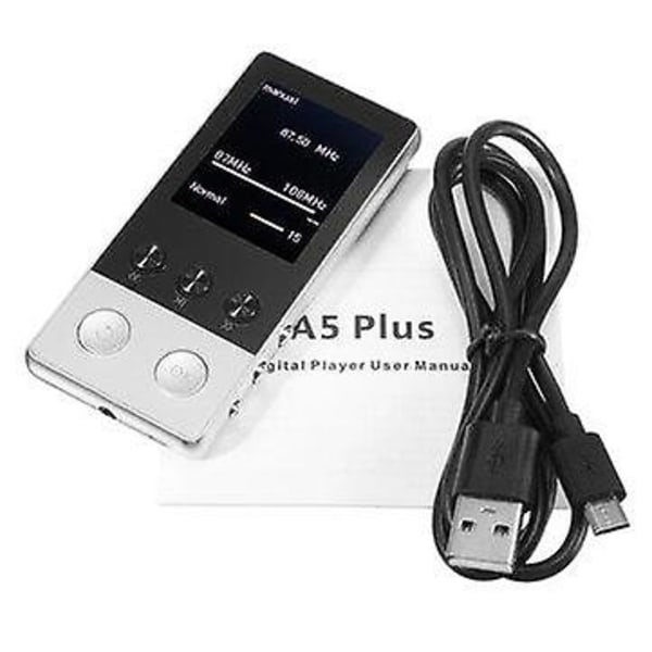 A5 Plus 1,8 tum 8GB 250 timmars bärbar MP3 förlustfri musikspelare FM/TF