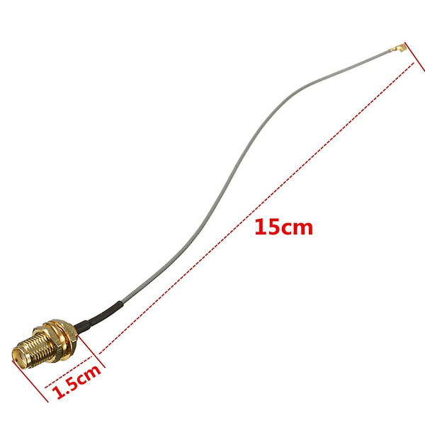 DANIU 5 st 15 cm 5,9 tum SMA till IPEX RF adapterkabel hona med röda cover