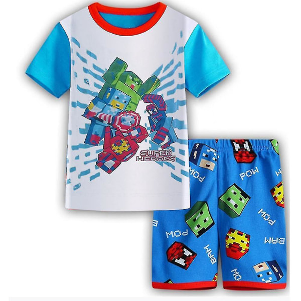 Superhjälte Batman Barn Pojkar T-shirt Toppar + Shorts Set Pyjams Pjs Sovkläder (a)