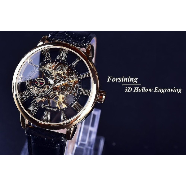 Forsining GMT838 3D Hollow Engraving Design Lysande Display Mode Män Automa