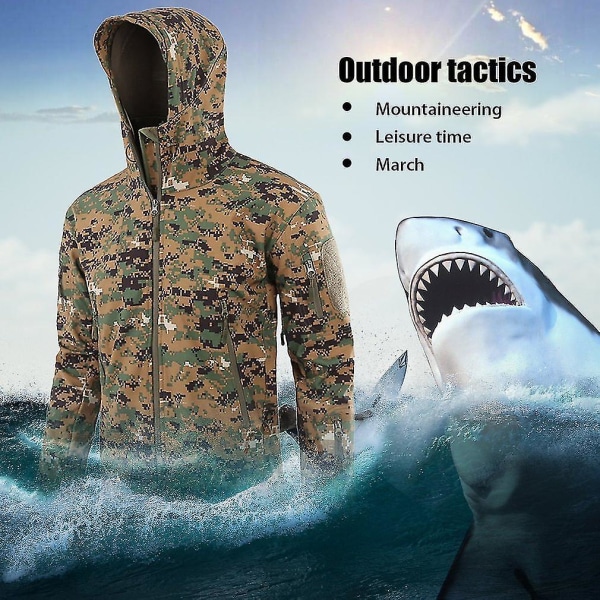 Military Tactical Men Jacka Shark Skin Soft Shell Vattentät vindtät kappa