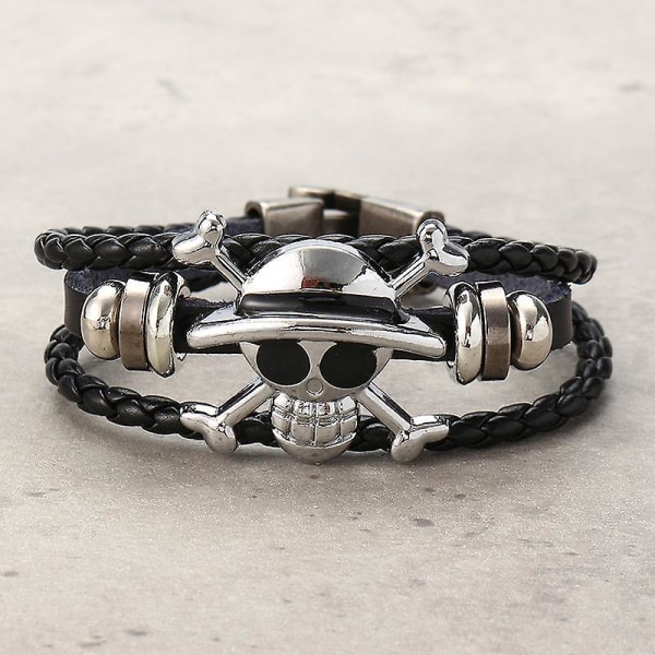 Punk Rock Skull Läderarmband Multilayer Armband Armband Halloween