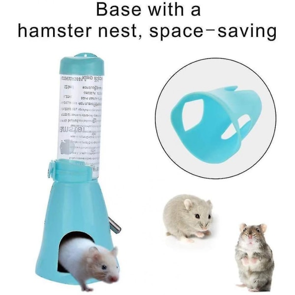 Hamstrar vattenflaska automatisk matare vattenmatare för små djur (blå)