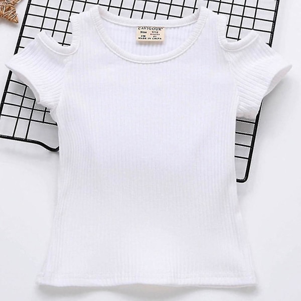 9 månader-4 år flickor kalla axeltröjor T-shirt T-shirt White